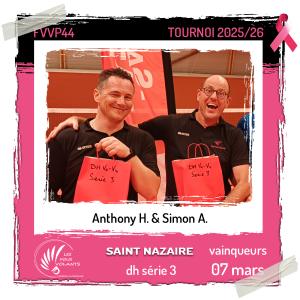 Victoire en double homme série 3 à Saint Nazaire